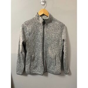 Eddie Bauer, Womens Size Medium,‎ Full Zip, Sweater Jacket, Heather Gray